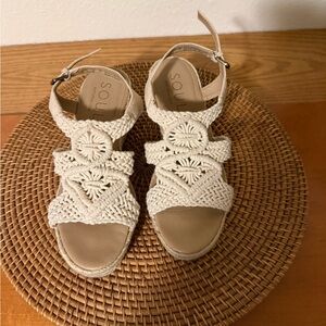 Naturalizer SOUL Cream Oasis  Wedges Woven Sandals